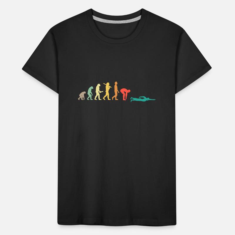 Retro Swimming Evolution Gift For Swimmers Kids' Premium Organic T-Shirt