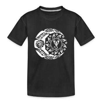 Maori Polynesisches Tattoo Skorpion Skorpion Zodiactr - Kinder Premium Bio T-Shirt - Schwarz - Vorne