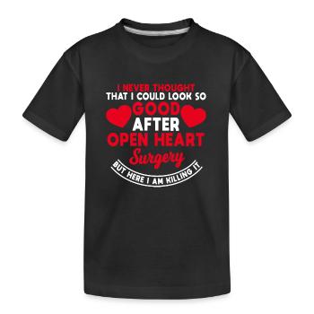 Chirurgie à cœur ouvert Quadruple pontage coronarien - T-shirt bio Premium Enfant - noir - Devant