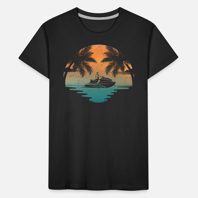 Vintage Jet Ski Sunset Summer | Jet-Ski Lover Kids' Premium Organic T-Shirt