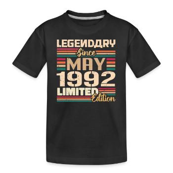 May 1992 May - Jubilee May 1992 - Kids' Premium Organic T-Shirt - black - Front