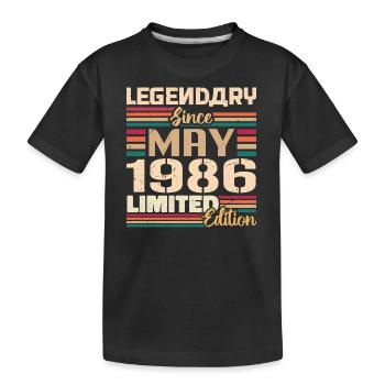 May 1986 May - Jubilee May 1986 - Kids' Premium Organic T-Shirt - black - Front
