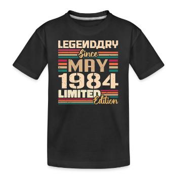 Mai 1984 Mai - Jubiläum Mai 1984 - Kinder Premium Bio T-Shirt - Schwarz - Vorne