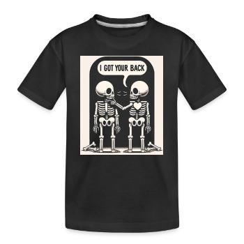 Poignée de main squelette de loyauté - T-shirt bio Premium Enfant - noir - Devant
