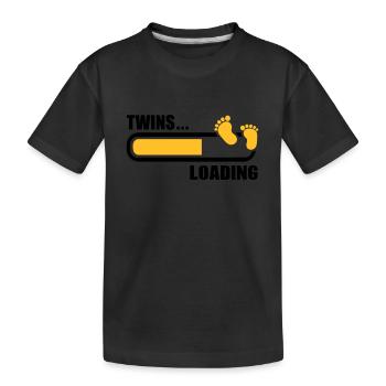 Zwillinge - Kinder Premium Bio T-Shirt - Schwarz - Vorne