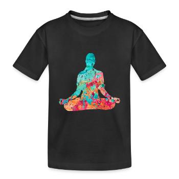 Yoga and Pilates in PopArt - Kids' Premium Organic T-Shirt - black - Front