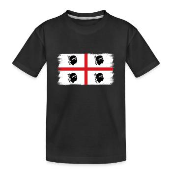 Drapeau de la Sardaigne Drapeau sarde Drapeau de la Sardaigne - T-shirt bio Premium Enfant - noir - Devant