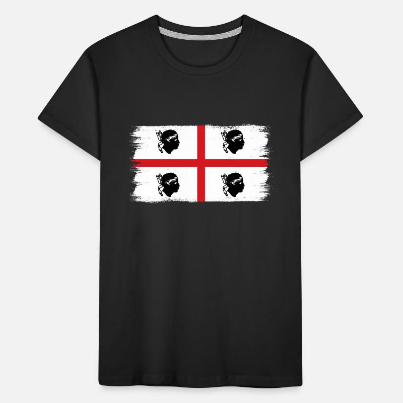 Drapeau de la Sardaigne Drapeau sarde Drapeau de la Sardaigne T-shirt bio Premium Enfant