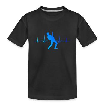 Herren Gitarrenspieler Guitar akustische gitarre - Kinder Premium Bio T-Shirt - Schwarz - Vorne