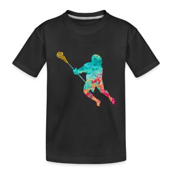 Lacrosse Player PopArt - Kids' Premium Organic T-Shirt - black - Front