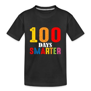 100 Days Smarter - Kinder Premium Bio T-Shirt - Schwarz - Vorne