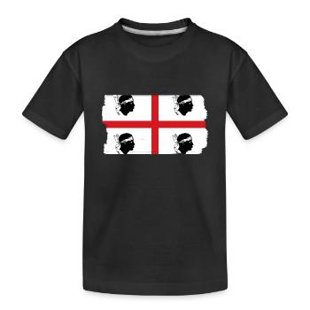 Drapeau de la Sardaigne Drapeau sarde Drapeau de la Sardaigne - T-shirt bio Premium Enfant - noir - Devant