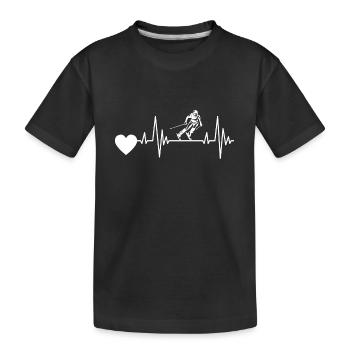 Ski Heartbeat Skis ECG Skiing Pulse Skier - T-shirt bio Premium Enfant - noir - Devant