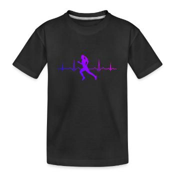 Jogging course de fond hommes jogging - T-shirt bio Premium Enfant - noir - Devant