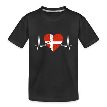 Dänemark Flagge Skandinavien Dänische Flagge Reise - Kinder Premium Bio T-Shirt - Schwarz - Vorne