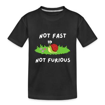 Pas rapide pas en colère - T-shirt bio Premium Enfant - noir - Devant