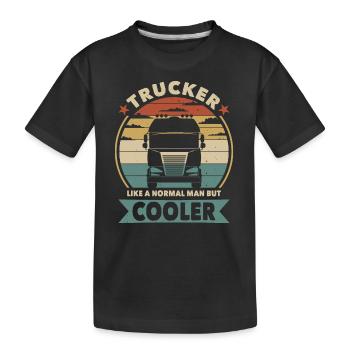 Camionneur comme un homme normal mais plus cool - T-shirt bio Premium Enfant - noir - Devant