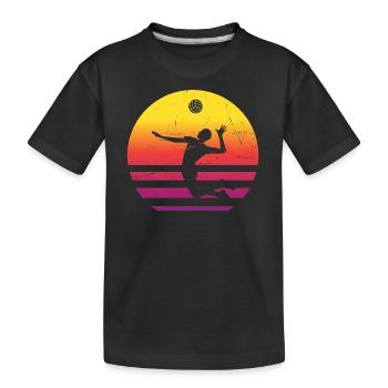 Volleyball Players Women's Men's Volley Volleyball - Kids' Premium Organic T-Shirt - black - Front