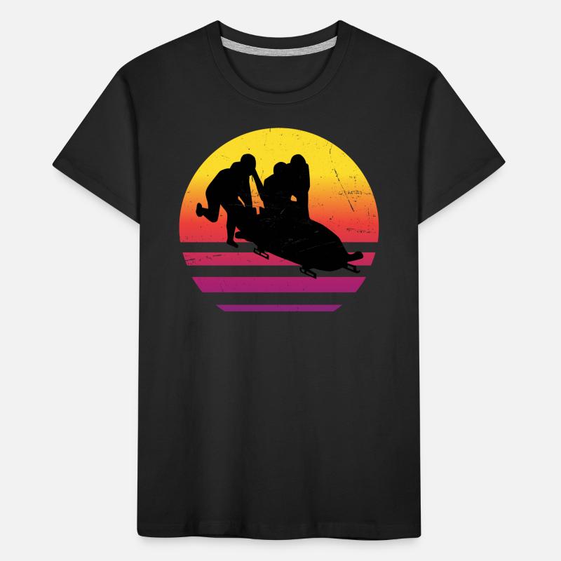 Bobsleigh Bobsport Bobsleigh Hommes Piste de bobsleigh à deux T-shirt bio Premium Enfant