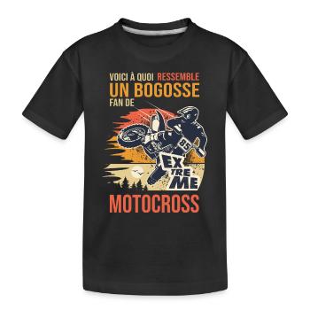 moto bogosse fan de motocross drôle motard biler - T-shirt bio Premium Enfant - noir - Devant