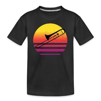 Brass Jazz Tromboniste Trombone Femmes - T-shirt bio Premium Enfant - noir - Devant