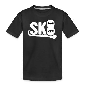 skateboard sk8 halfpipe skateboarder skate ride - Kinder Premium Bio T-Shirt - Schwarz - Vorne