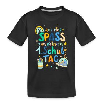 Premier jour d’école - T-shirt bio Premium Enfant - noir - Devant