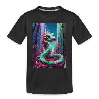 serpent sur la ville - T-shirt bio Premium Enfant - noir - Devant