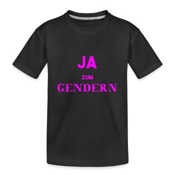 Ja zum Gendern Geschenkidee Pro Gendern Feminismus - Kinder Premium Bio T-Shirt - Schwarz - Vorne