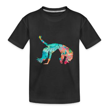 Breakdance Breakdancer PopArt - Kinder Premium Bio T-Shirt - Schwarz - Vorne