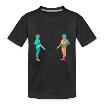 Fencing and fencing PopArt - Kids' Premium Organic T-Shirt - black - Front
