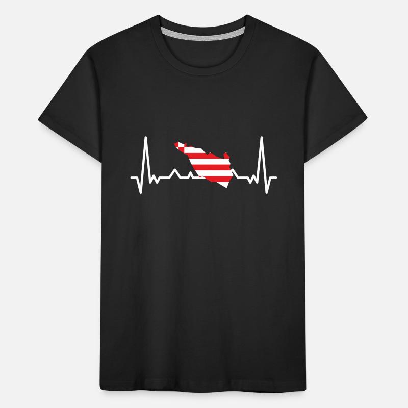 Drapeau de Brême Battement de cœur Drapeau de Brême ECG Pulse T-shirt bio Premium Enfant