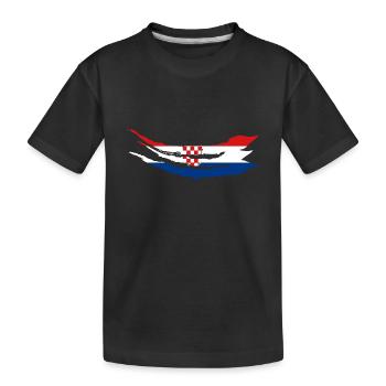 Kroatien Flagge Adria Zagreb Kroatische Fahne - Kinder Premium Bio T-Shirt - Schwarz - Vorne