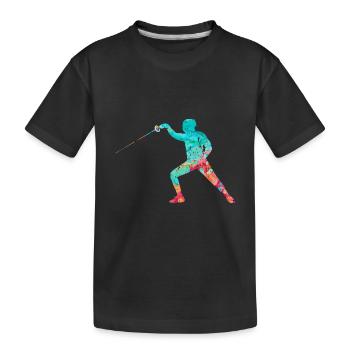 Fencing and fencing PopArt - Kids' Premium Organic T-Shirt - black - Front