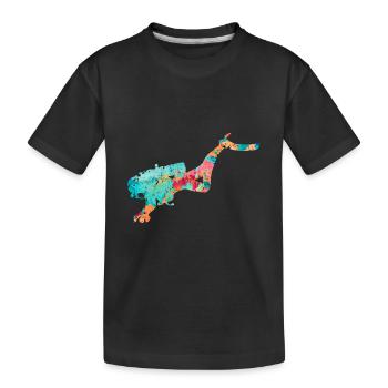 Tiefseetaucher und Taucher PopArt - Kinder Premium Bio T-Shirt - Schwarz - Vorne