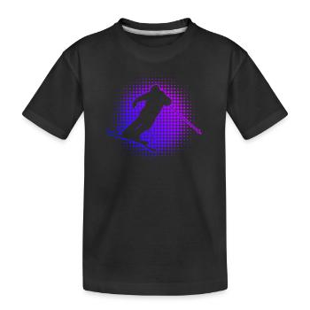 Ski Jumping Damen Freestyle Ski Slopestyle - Kinder Premium Bio T-Shirt - Schwarz - Vorne