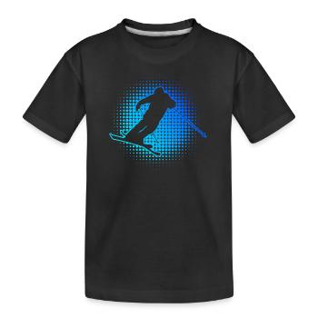 Freestyle Ski Herren Slopestyle Ski Jumping - Kinder Premium Bio T-Shirt - Schwarz - Vorne