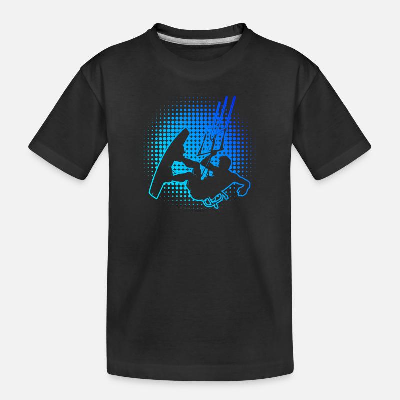 Kitesurf Kitesurf Kitesurf Kitesurf Kitesurf Kitesurfer - T-shirt bio Premium Enfant - noir