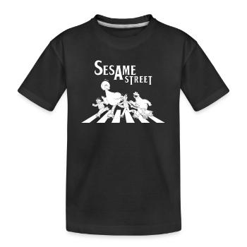 Sesamstraße Design Zebrastreifen Klassiker - Kinder Premium Bio T-Shirt - Schwarz - Vorne