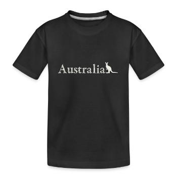 Australia - Kangaroo - Kids' Premium Organic T-Shirt - black - Front