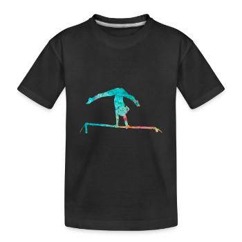 Gymnastics, Athletics, Gymnastics PopArt - Kids' Premium Organic T-Shirt - black - Front