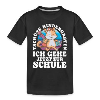 Einschulung 04 Zeichenfläche 12 - Kinder Premium Bio T-Shirt - Schwarz - Vorne
