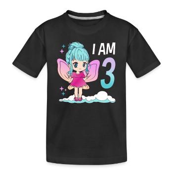 3ème anniversaire Fairy Girl 3 ans Kawaii - T-shirt bio Premium Enfant - noir - Devant