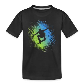 Skaten Skateboarding Tricks Skateboard Skater - Kinder Premium Bio T-Shirt - Schwarz - Vorne