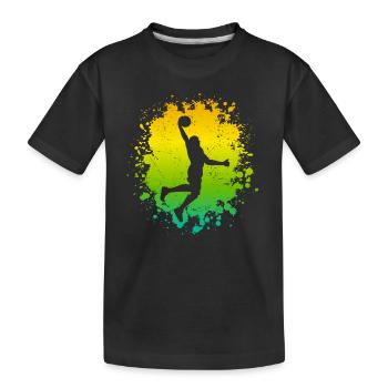 Joueur de basket-ball entraînant de jeunes joueurs de basket-ball - T-shirt bio Premium Enfant - noir - Devant