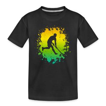 Feldhockey Spieler Junge Hockey - Kinder Premium Bio T-Shirt - Schwarz - Vorne