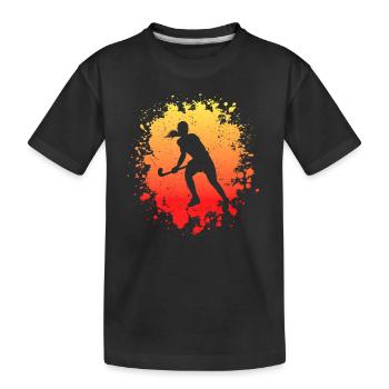 Joueuses de hockey sur gazon Joueuses de hockey - T-shirt bio Premium Enfant - noir - Devant