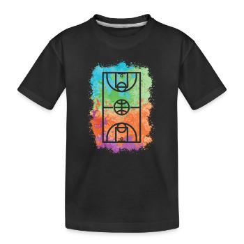 Basketball Platz Trainer Basketballer - Kinder Premium Bio T-Shirt - Schwarz - Vorne