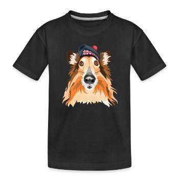 Scottish collie - Kids' Premium Organic T-Shirt - black - Front