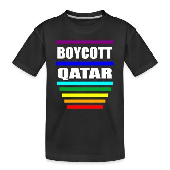 Boycott Qatar Spruch Sprüche - Kinder Premium Bio T-Shirt - Schwarz - Vorne